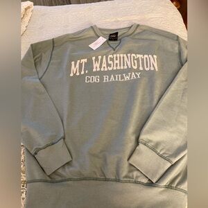 NWT MT WASHINGTON COG RAILWAY French Terry Crewneck Sweatshirt Sz Large